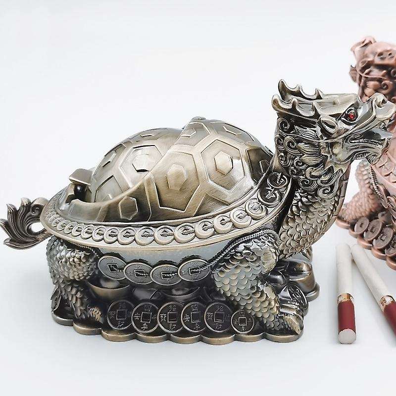 Creative Ashtray Household Anti Ashtray with Lid Tea Table ,bronze