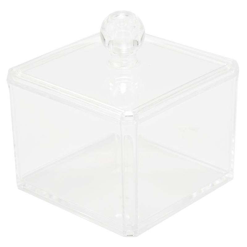 3x Cottonswab Storage Dispenser Clear,makeup Storage Box with Lid