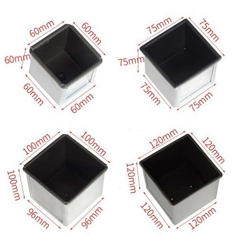 Aluminum Alloy Toast Box Loaf Pan Baking Mold with Lid 12x12x12cm