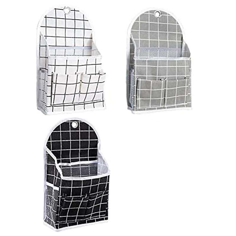3pcs Wall Storage Bags, Door Closet Hanging Storage Bags, Cotton