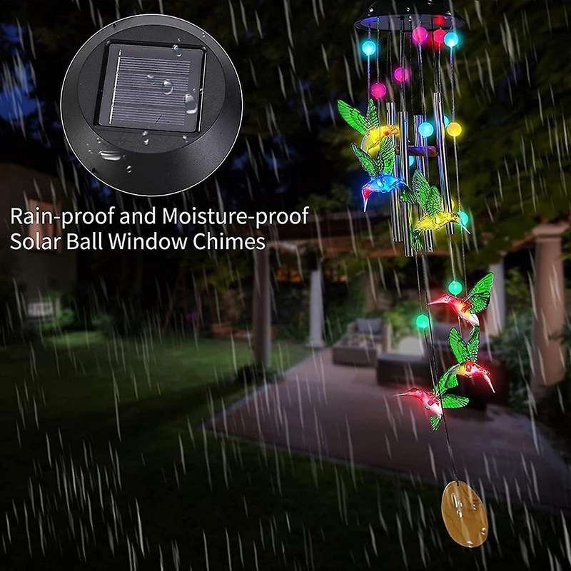 Bird Solar Wind Chimes,color-changing Wind Chimes,with Metal