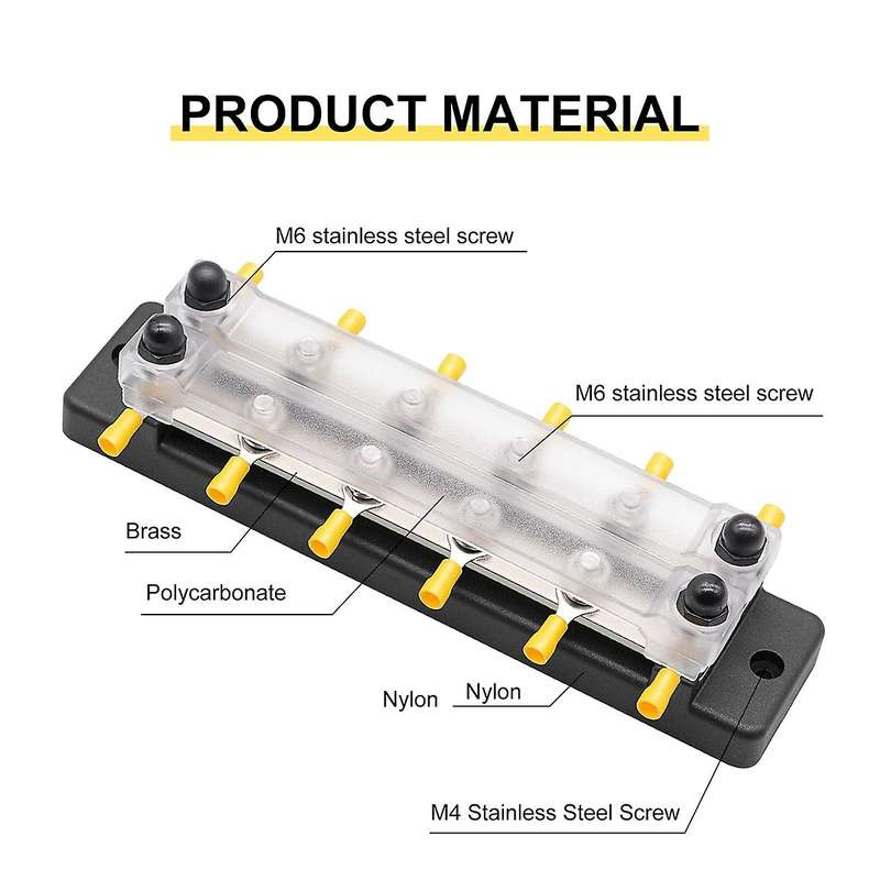 4 Way Dual Row Terminal 150a Bus Bar Block Ground Distribution