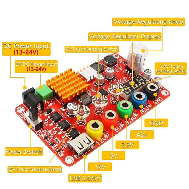 13-24v Dc Input Voltage Regulator Board with Adj Adjustable Voltage