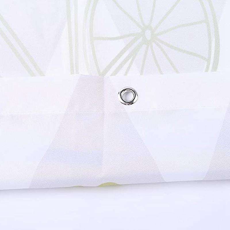 Fabric Shower Curtain Curtains with Hooks Green Eucalyptus Watercolor