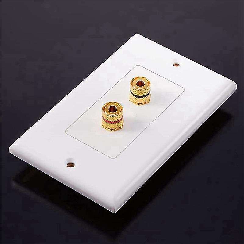 2 Pack Single Gang 1.0 Speaker Wire Wall Plate for 1.0 Speaker, White