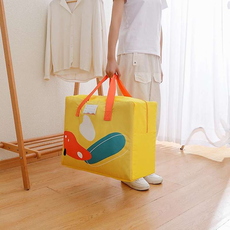 Clothes Storage Bags Cartoon Portable Box Pillow Quilt Blanket Home A