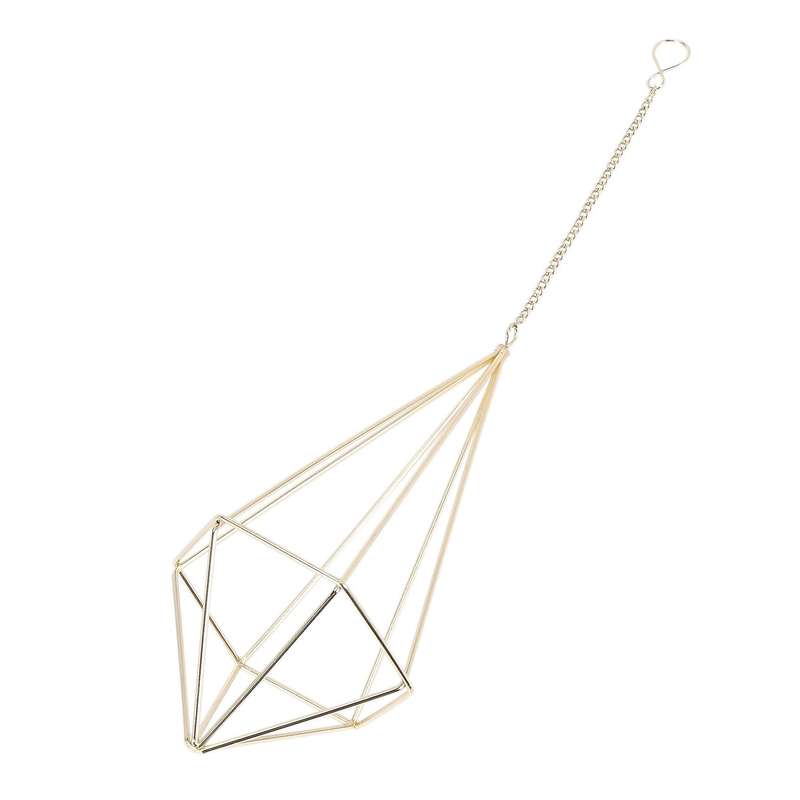 3x Hanging Air Plant Holder with Chain Tillandsia Container Gold