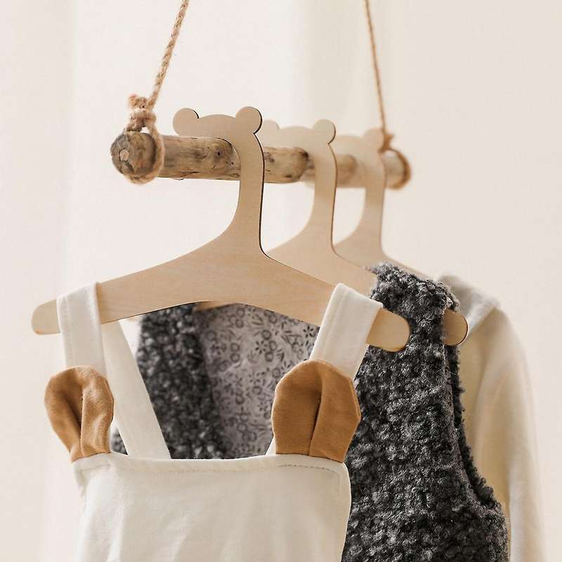 30 Pcs Wooden Hanger for Baby Clothes Natural Wood Hanger for Kids