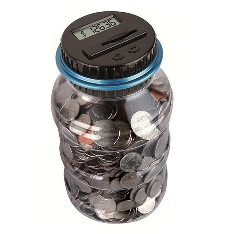 Piggy Bank Digital Counting Coin Bank Large Money Saving Jar (dollar)