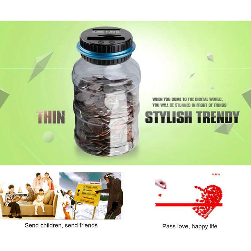 Piggy Bank Digital Counting Coin Bank Large Money Saving Jar (dollar)