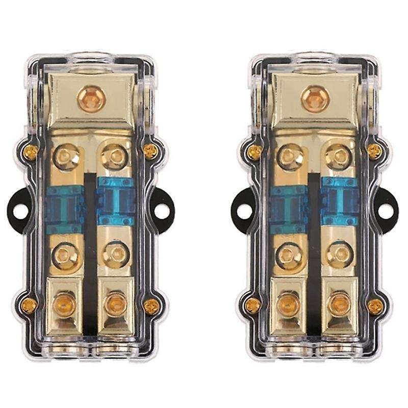 Distribution Block (2 Way) 4/8 Awg Gauge Agu Fuse Holder Distribution