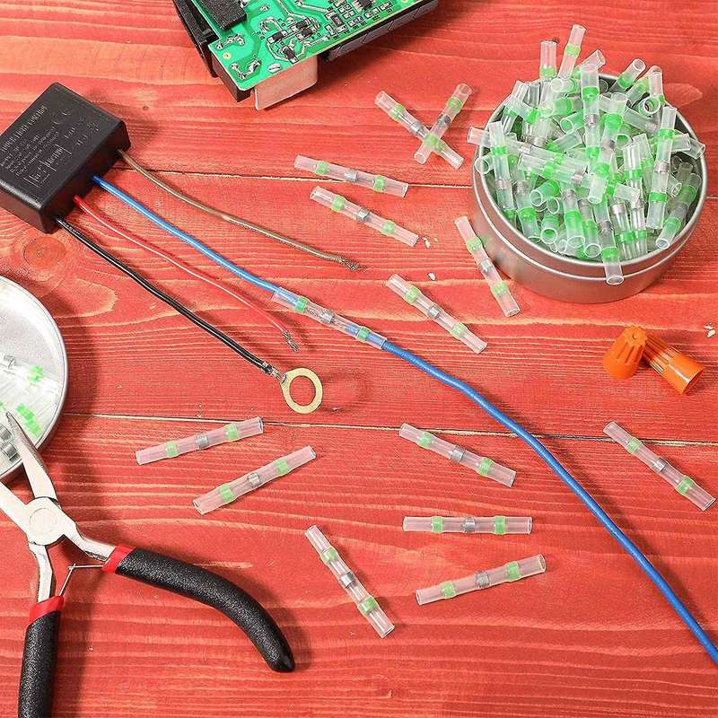300 Pieces 18-16 Awg Green Solder Seal Wire Connectors Terminals