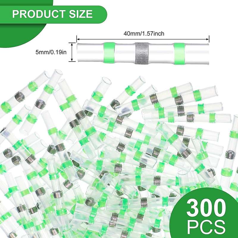 300 Pieces 18-16 Awg Green Solder Seal Wire Connectors Terminals