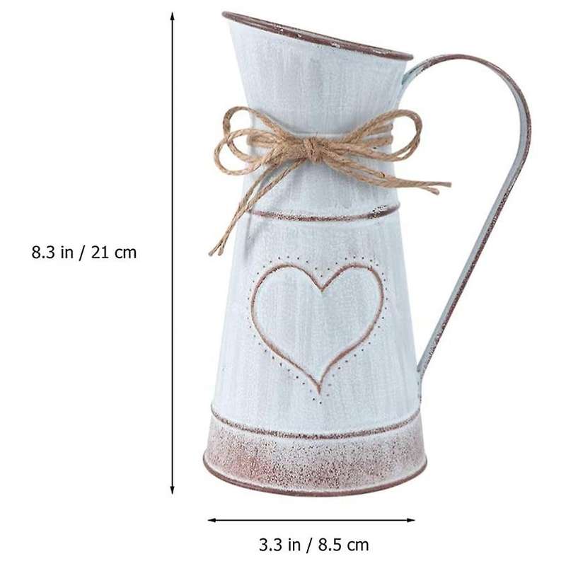 2pcs Flower Vase Vintage Galvanized for Home Table Decoration
