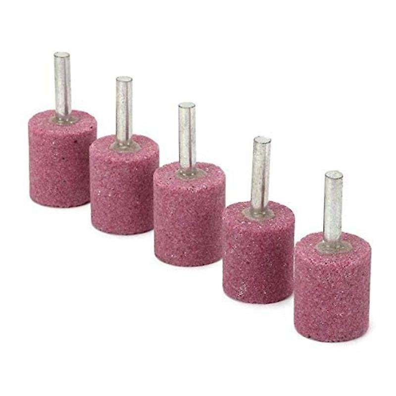 20pcs 1/4 Inch Cylindrical Red Corundum Grinding Heads Abrasive Tools