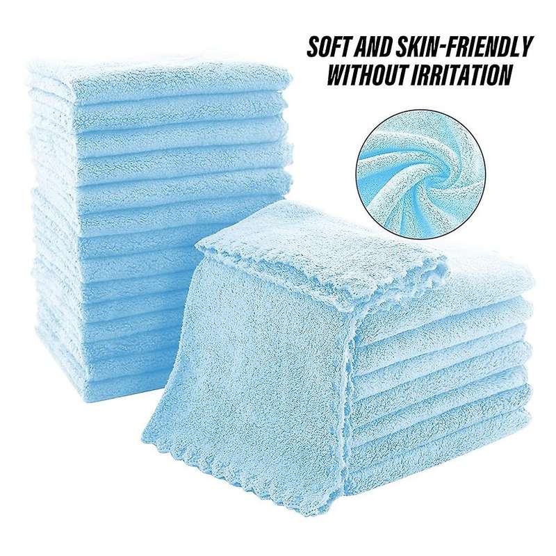 24pcs Super Soft Towel Set Super Absorbent Coral Velvet 30x30cm