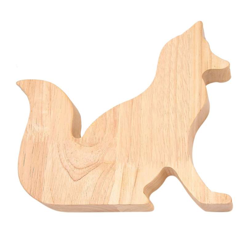 Fox Piggy Bank Pine Piggy Bank Transparent Decoration Gift 23x20cm