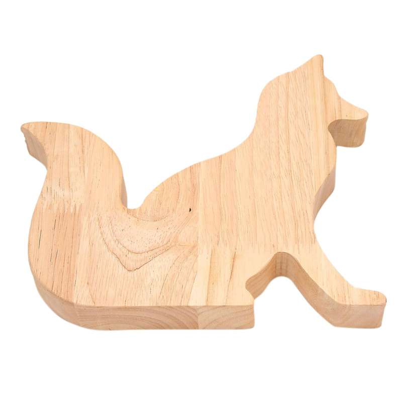 Fox Piggy Bank Pine Piggy Bank Transparent Decoration Gift 23x20cm
