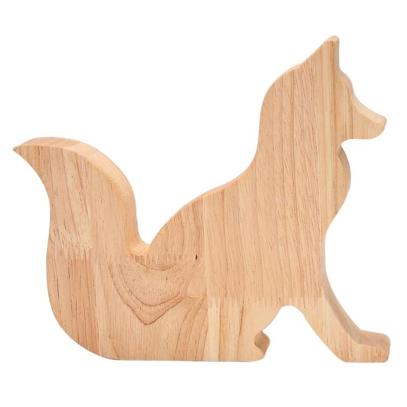 Fox Piggy Bank Pine Piggy Bank Transparent Decoration Gift 23x20cm