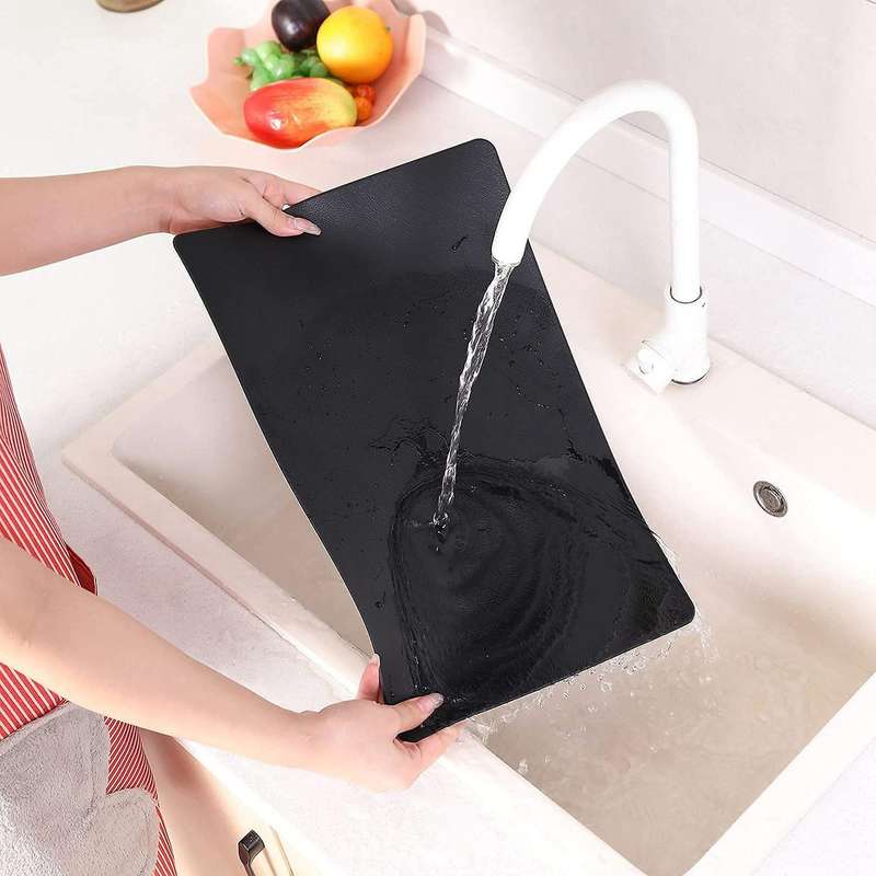 Pu Leather Placemats Set Of 6 Washable Table Mats for Home Black