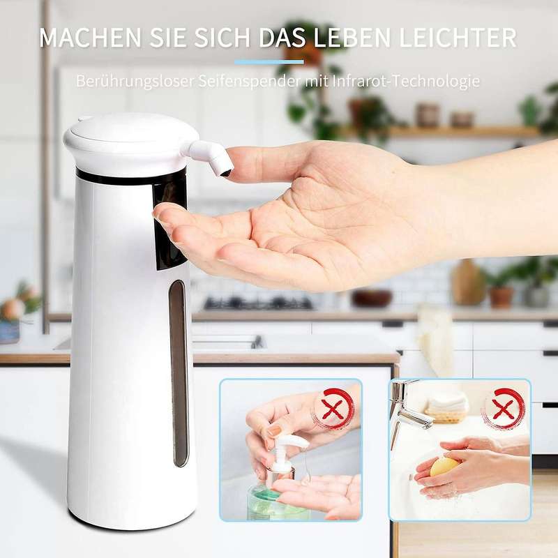 Automatic Soap Dispenser 350ml,for Bathroom Hotel Kitchen White