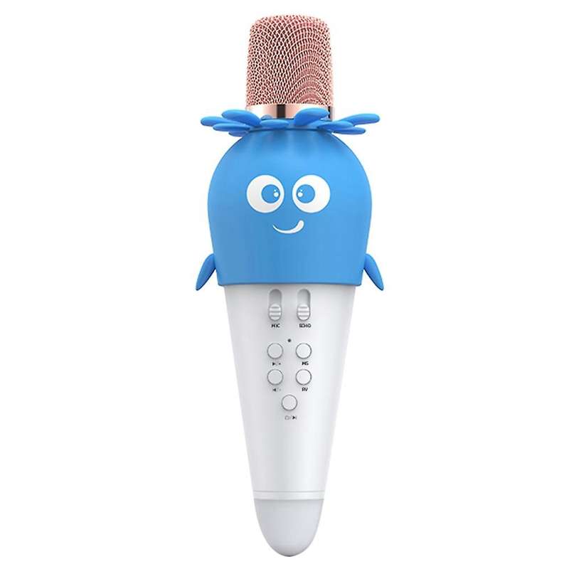 Bluetooth Condenser Mic Speaker with Led Lights for Kids Blue