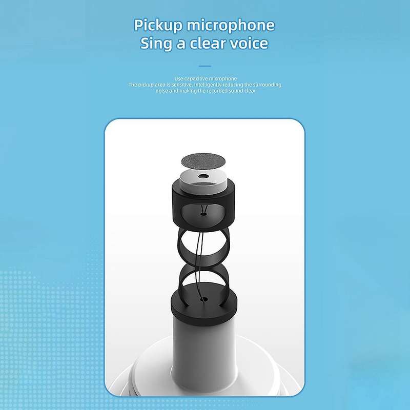 Bluetooth Condenser Mic Speaker with Led Lights for Kids Blue