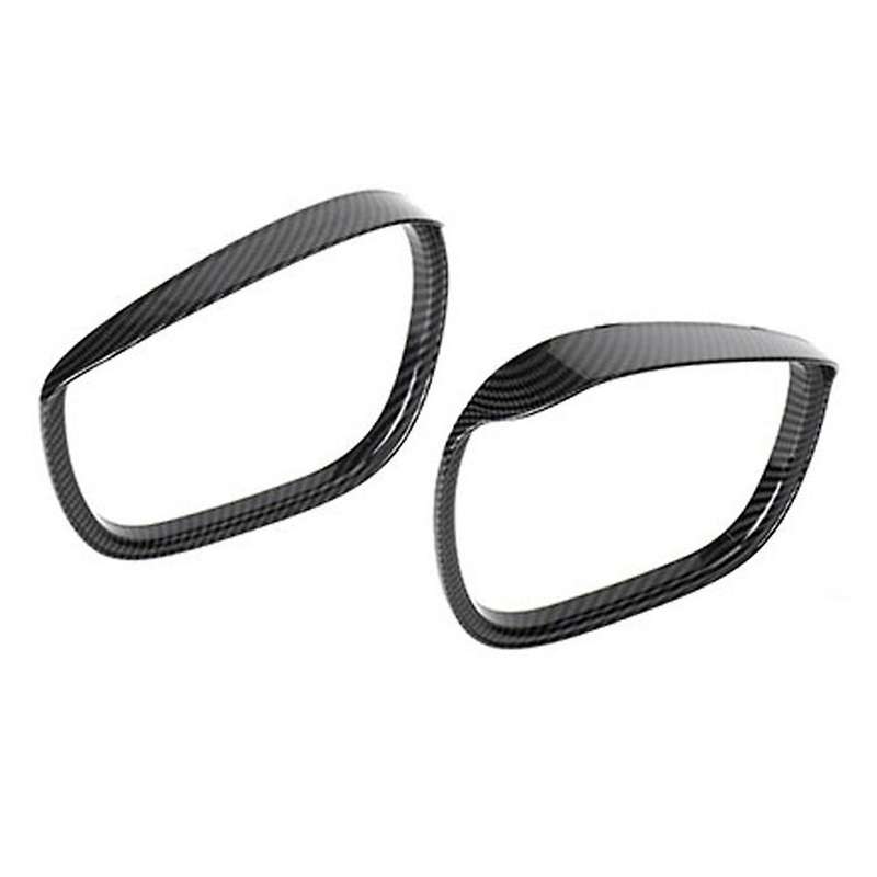 Car Abs Carbon Fiber Rearview Mirror Rain Eyebrow Cover Trim Frame