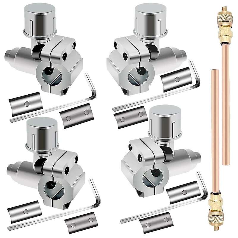 4pcs Piercing Valve Line Tap Valve for 1/4, 5/16, 3/8inch Pipes