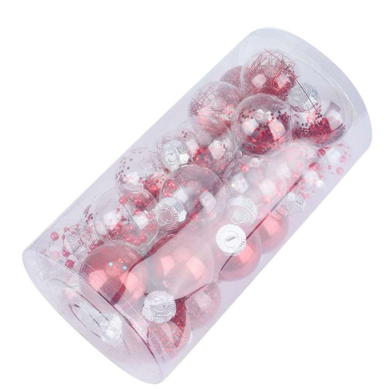 30pcs 6mm Christmas Tree Decoration Ball, Hanging Ball, Red