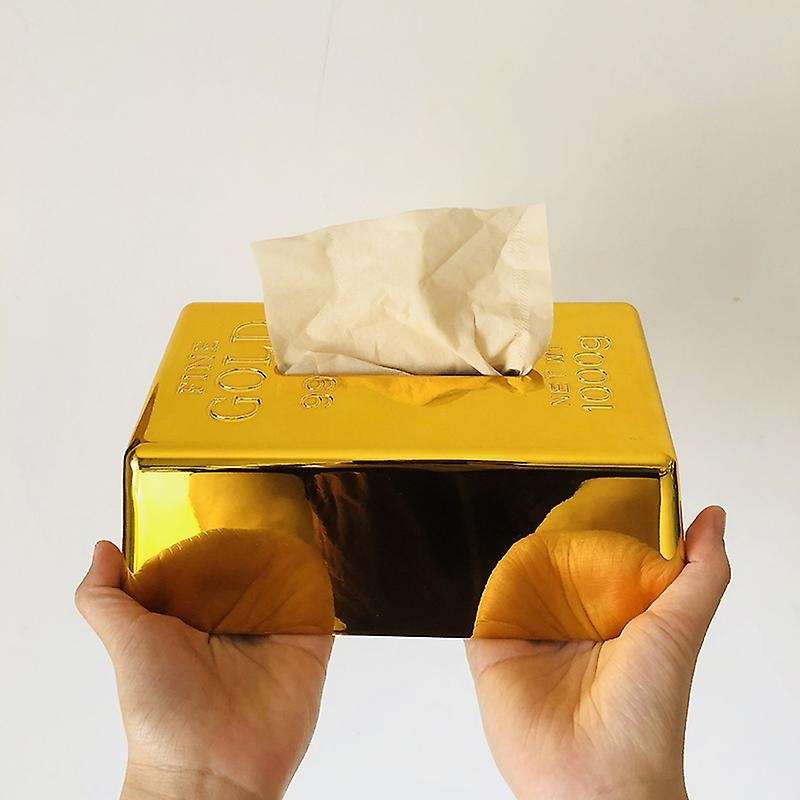 Paper Rack Royal Rose Gold Home Rectangle Shaped Tissue Box Holder