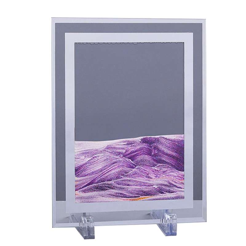 Moving Sand Picture Ornaments 3d Vision Flowing Sand Painting Purple