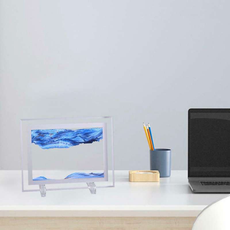 Moving Sand Picture Ornaments 3d Vision Flowing Sand Painting Purple