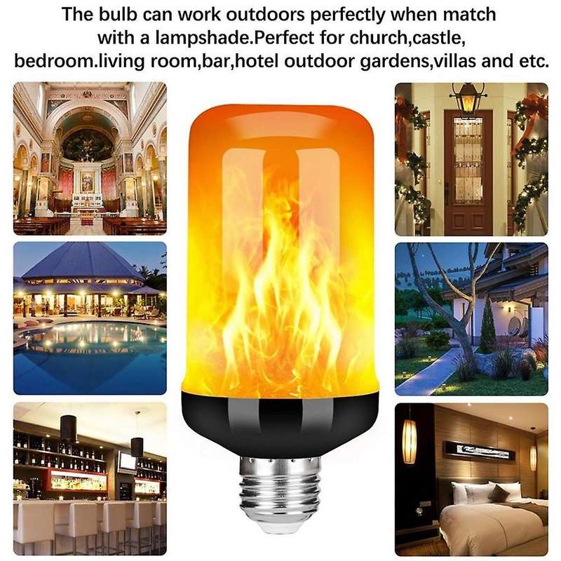 Led Flame Effect Light Bulb 4 Modes Flickering Emulation Lamp -4