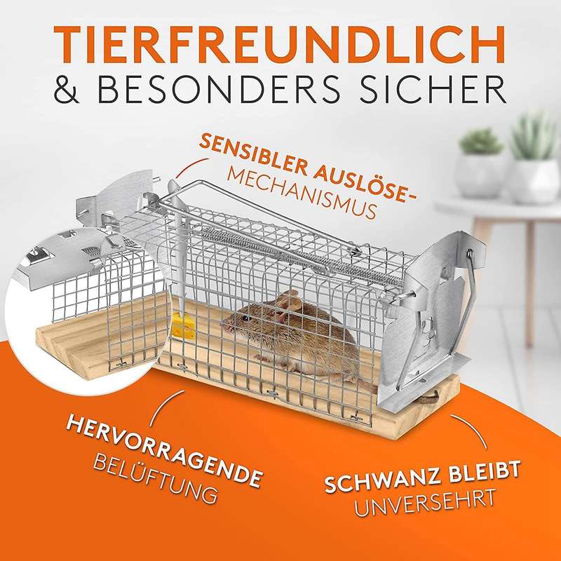 Live Mouse Trap - 1 Set Of 4 - Friendly Mouse Trap with Double Door