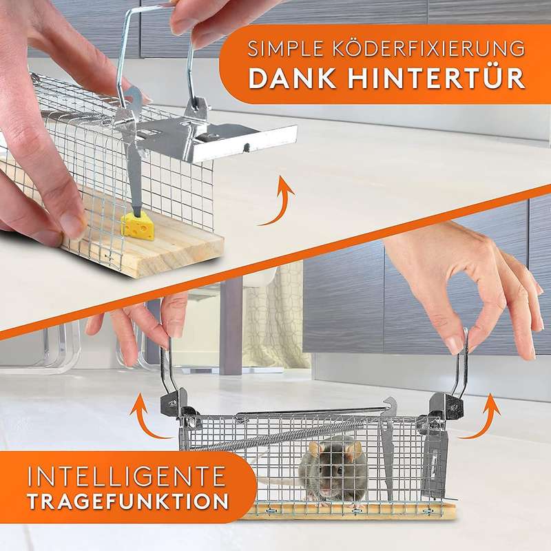 Live Mouse Trap - 1 Set Of 4 - Friendly Mouse Trap with Double Door