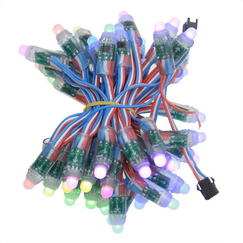 Ws2811 12mm Digital Rgb Led Pixel Light Ip68 Waterproof Dc5v 100pcs
