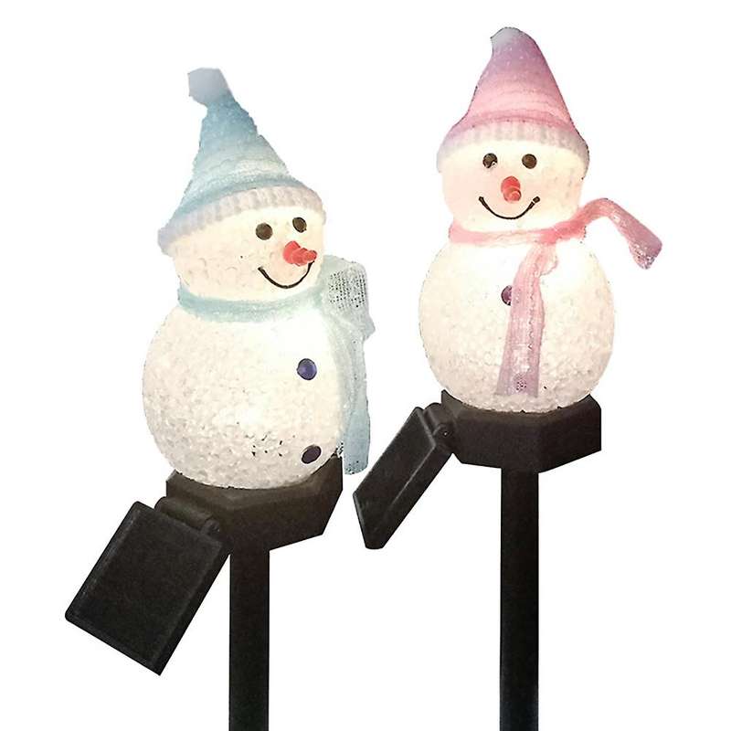 Snowman Decoration 2 Pack Solar Lights for Path Christmas Decoration