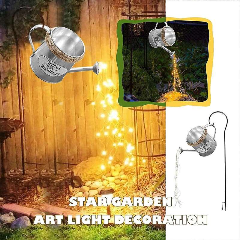 Iron Solar Lantern Waterproof Rugby Kettle Shaped Retro Lights