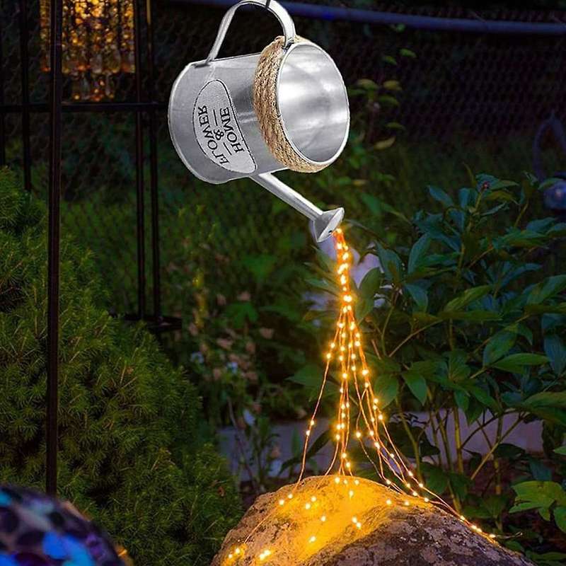 Iron Solar Lantern Waterproof Rugby Kettle Shaped Retro Lights