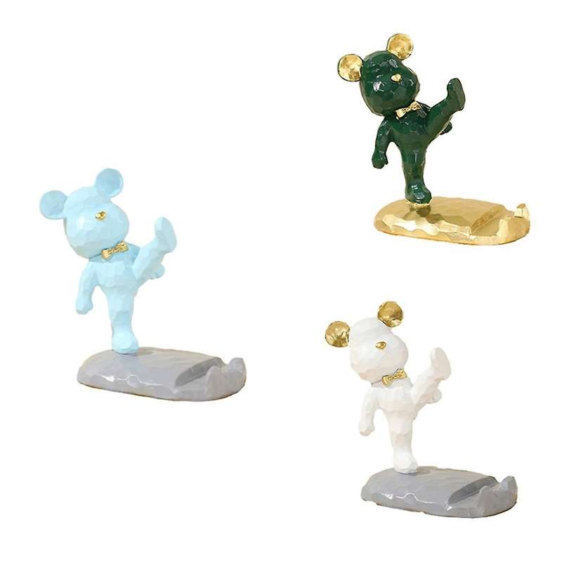 Home Bear Sculpture Mobile Phone Stand Room Bear Desk Creative