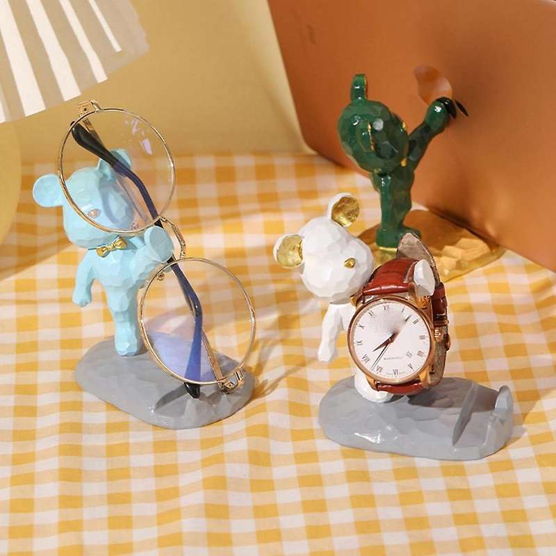 Home Bear Sculpture Mobile Phone Stand Room Bear Desk Creative