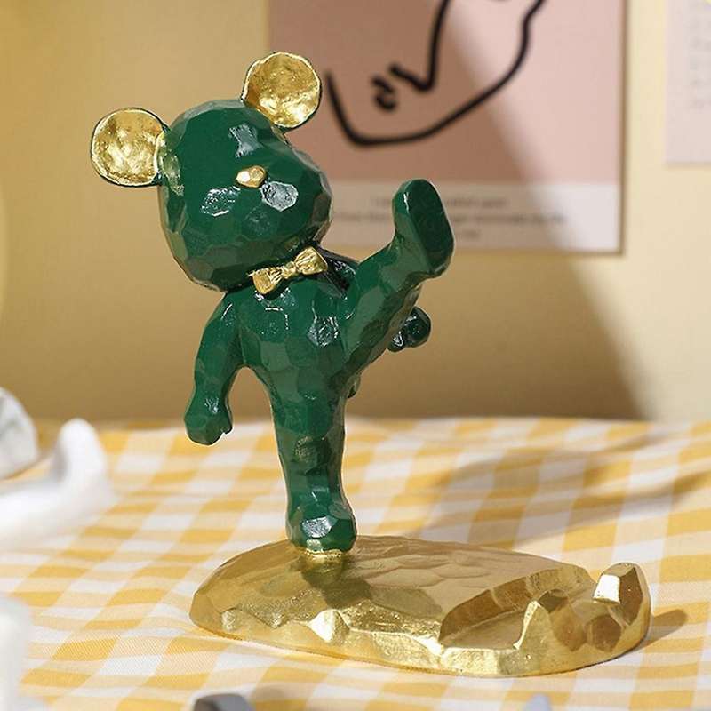 Home Bear Sculpture Mobile Phone Stand Room Bear Desk Creative