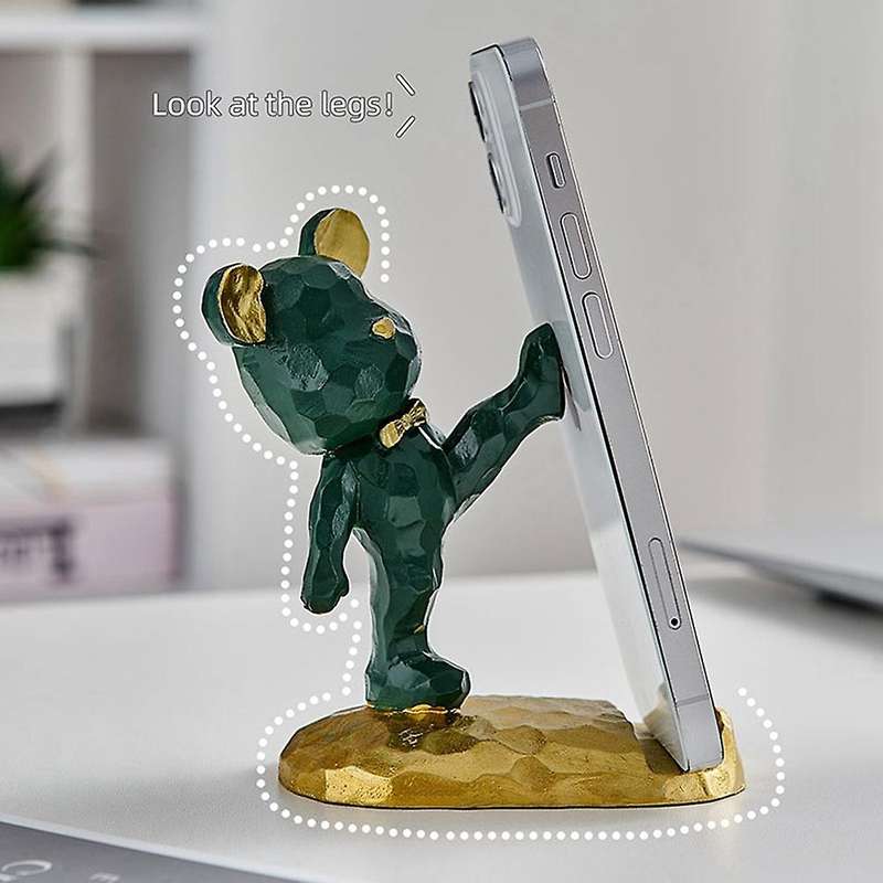 Home Bear Sculpture Mobile Phone Stand Room Bear Desk Creative