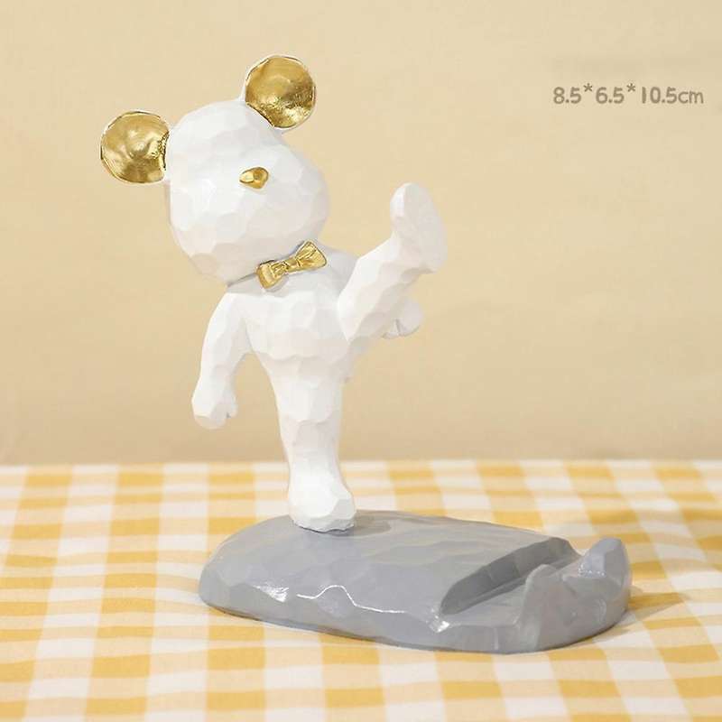 Home Bear Sculpture Mobile Phone Stand Room Bear Desk Creative