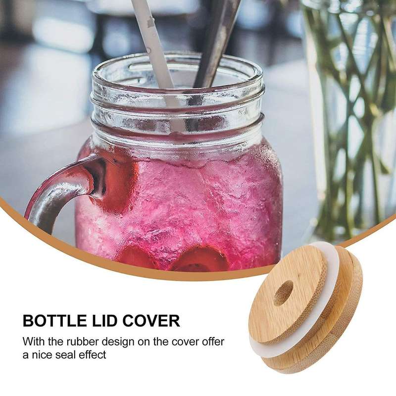 8pcs Reusable Bamboo Jar Lids 86mm Bamboo Mason Jar Lids