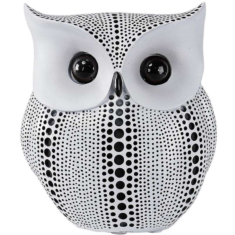 Statues for Owl Black White Resin Living Room Decor for Interior-b