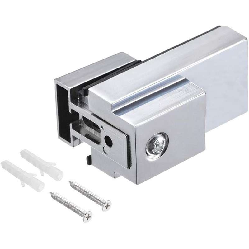 Glass Shelf Bracket, Glass Clamp Solid Zinc Alloy Wall Mount, 4pcs