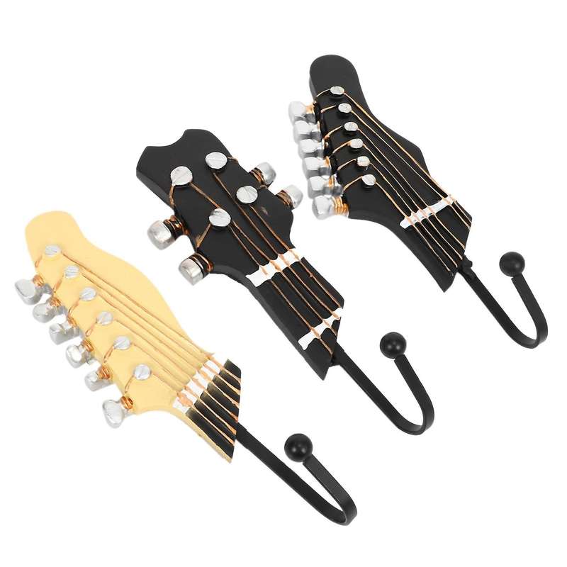 Vintage Guitar Shaped Decorative Hooks Rack Hangers Resin(3-pack)