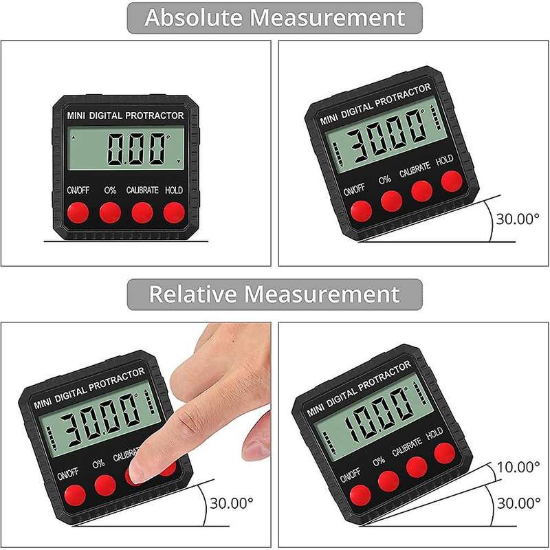 Digital 90 Angle Protractor Level Box with Base for Woodworking